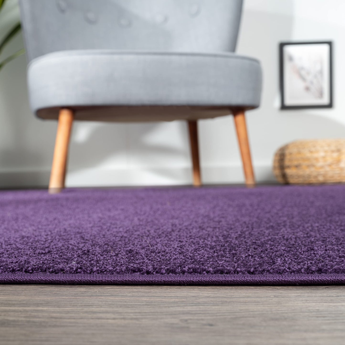 JONATHAN Y Haze Solid Low-Pile Purple Indoor Area Rug 3x5, Coastal,Bohemian,Minimalist,Classic, Easy-Cleaning for Living Room,Bedroom,Kitchen,Pet Friendly,Non-Shedding (SEU100N-3)