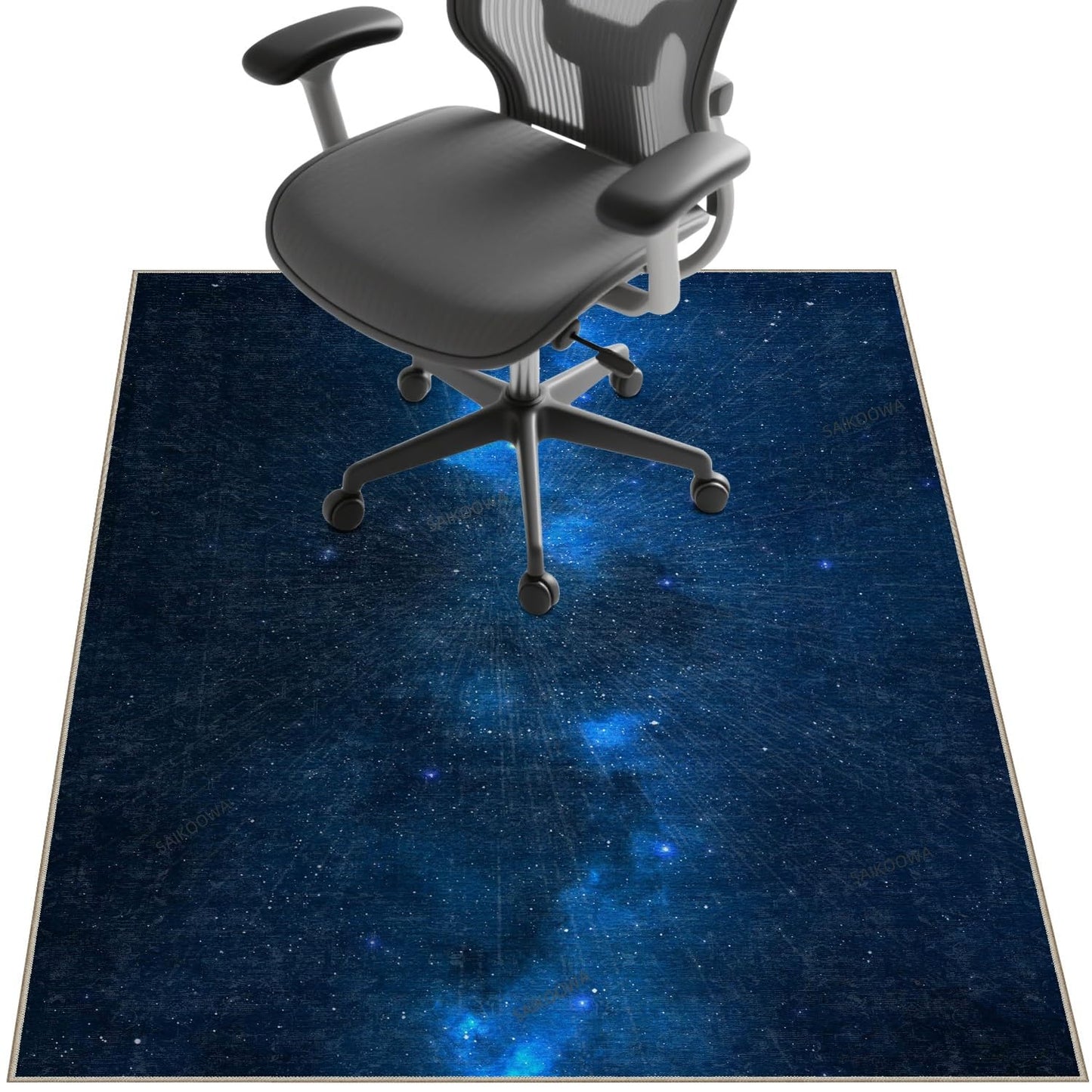 Chair Mat for Hardwood Floor,48"*36" Easy Glide Computer Chair Mat for Hard Wood and Tile Floor,Anti-Slip Floor Protector for Home Office Blue Starry Sky