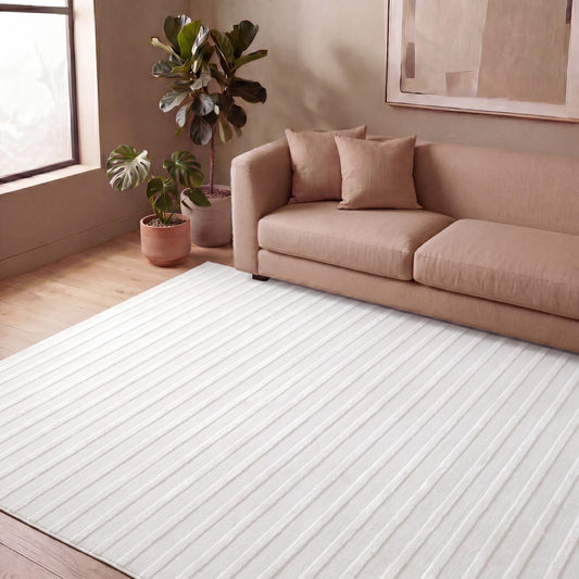Revival Rugs Staves 8'x10' Area Rugs for Living Room Bedroom Dining Room - Washable, Oeko-TEX Certified, Cream