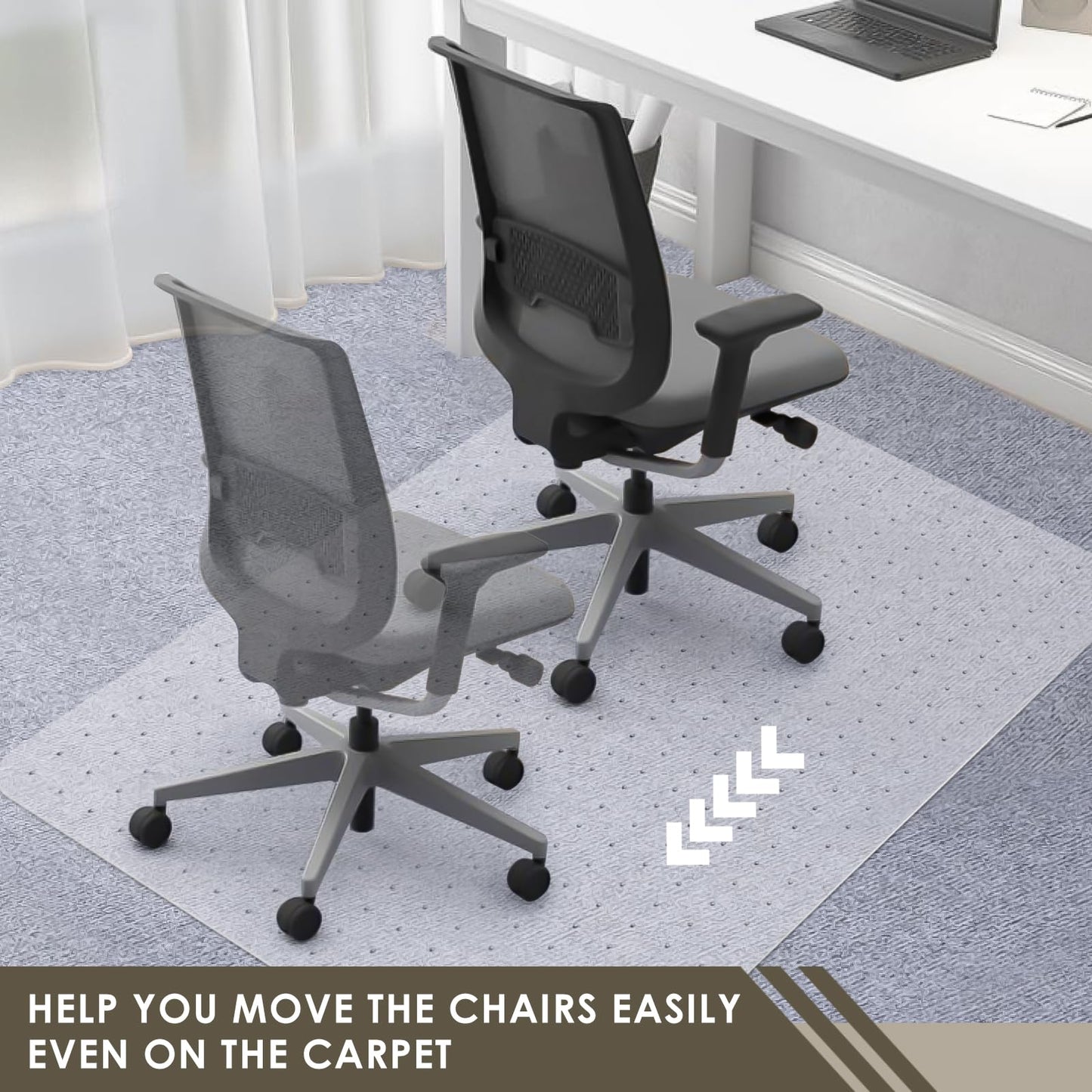 Azadx Heavy Duty Office Chair Mat for Carpet 32" x 48" Hard Material Chair Mat for Carpeted Floor Slip Resistant Carpet Protector for Home Office Easy Glide Desk Floor Mat for Office Chair on Carpets