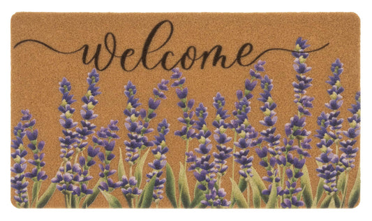 XuoAz Lavender-Welcome-Doormat for Indoor Outdoor Entrance Floral-Spring-Summer-Door-Mats Non Slip Coir Seasonal Doormat 17 x 29 Inches
