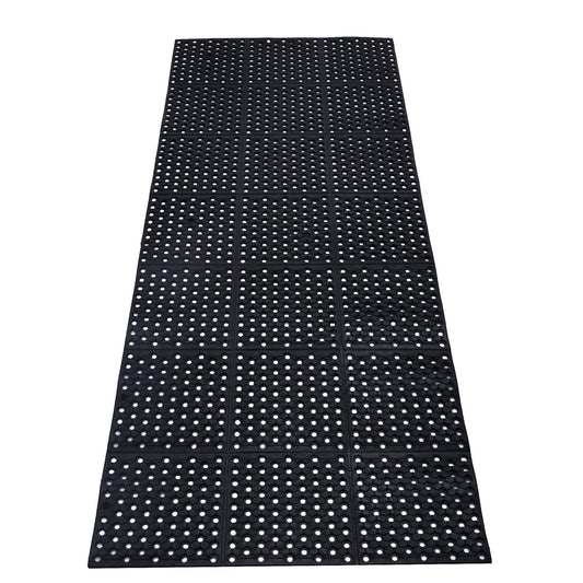 tonchean Rubber Floor Mat with Drainage Holes 83x36x0.4in Commercial Anti-Fatigue Rubber Mat with Non-Slip Backing Heavy Duty Drainage Floor Mats for Commercial Restaurant Kitchen Bar Use Wet Area