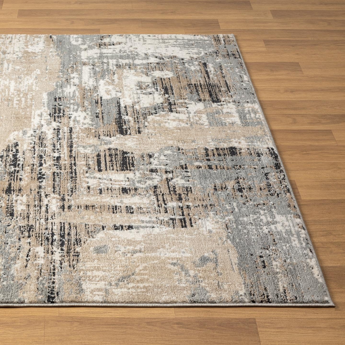 LUXE WEAVERS?Abstract Distressed Beige 8x10 Area Rug