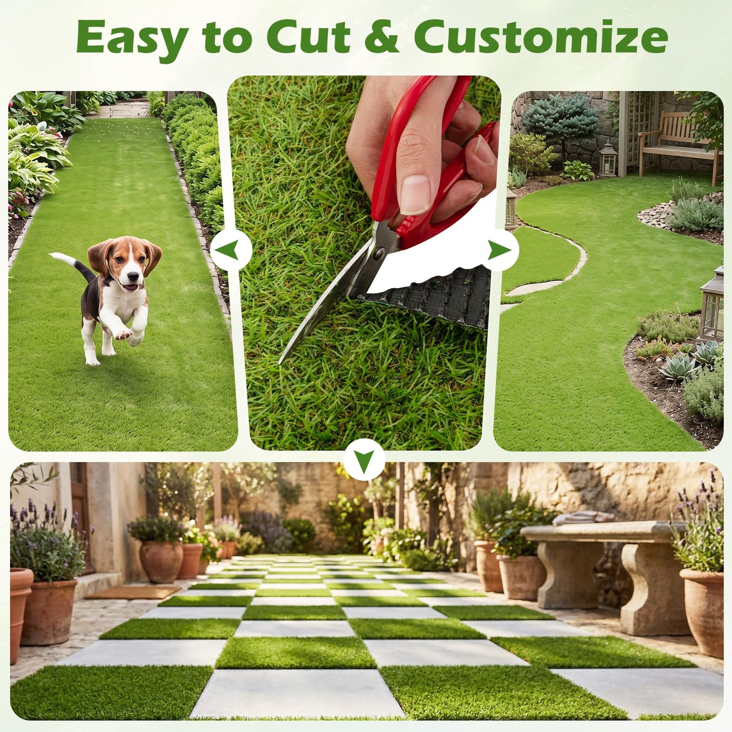 Tangkula 15 FT x 7 FT Artificial Grass Turf, Realistic Indoor Outdoor Garden Lawn Landscape Grass Turf with 0.75" Pile Height & Drainage Holes, Fake Faux Grass Dog Potty Pad for Patio, Lawn, Courtyard