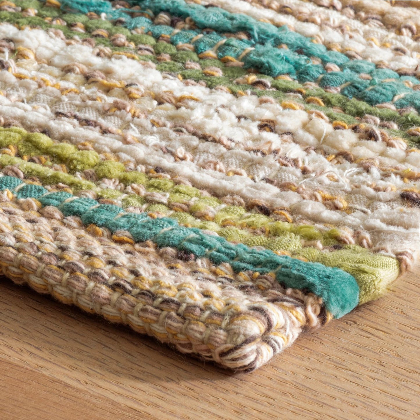 Dash and Albert Francisco Cotton Area Rug - 3' x 5' Green Stripe Handwoven Accent Rug - Durable, Low Pile, High Traffic Living Room, Hallway, Stairs - Premium Luxury Hotel Quality Soft Breathable