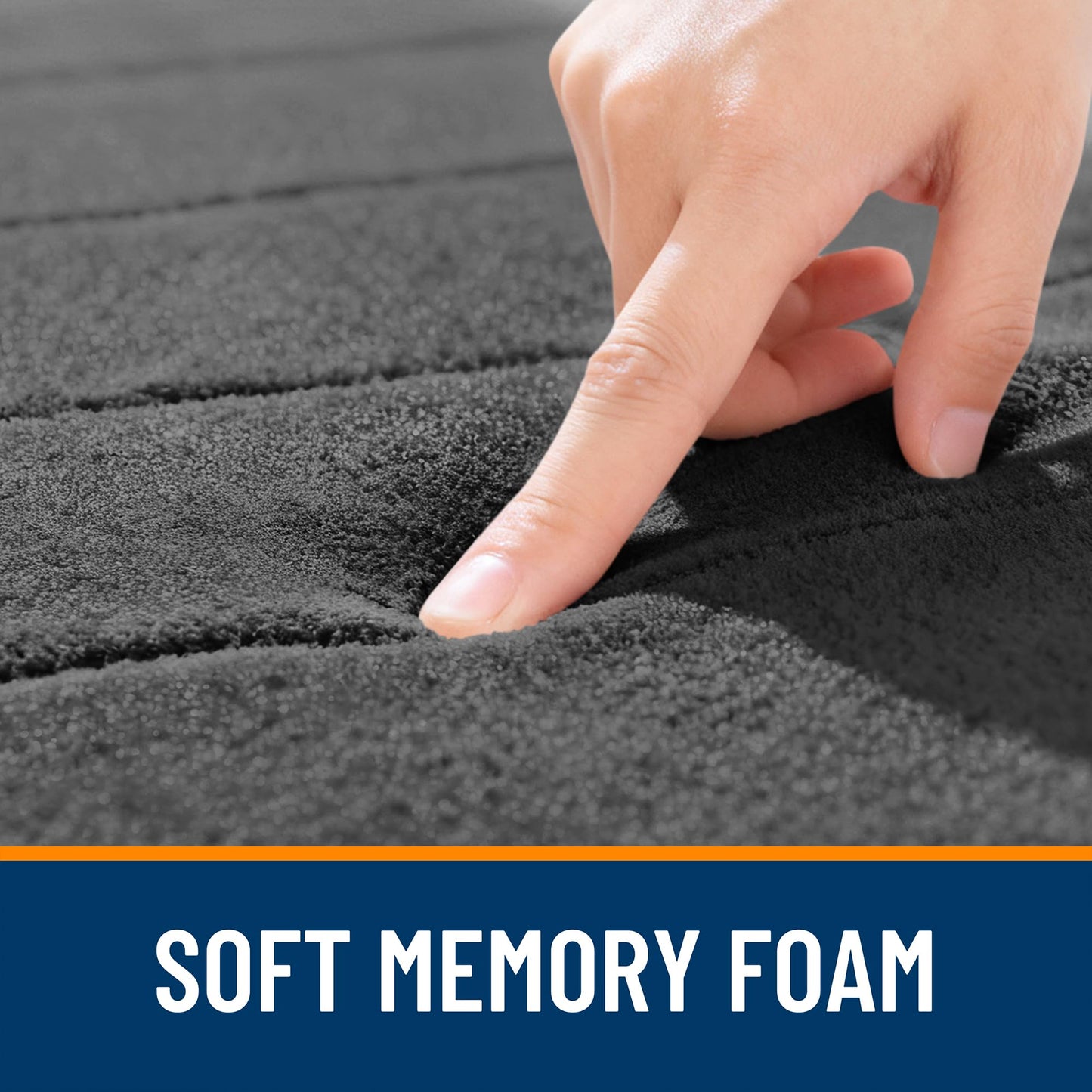OLANLY Memory Foam Bath Mat 36x24, Super Soft Absorbent Bathroom Rugs, Quick Dry, Machine Washable Shower Floor Rugs, Bathmat Carpet, Bathroom Home Decor Accessories, Black