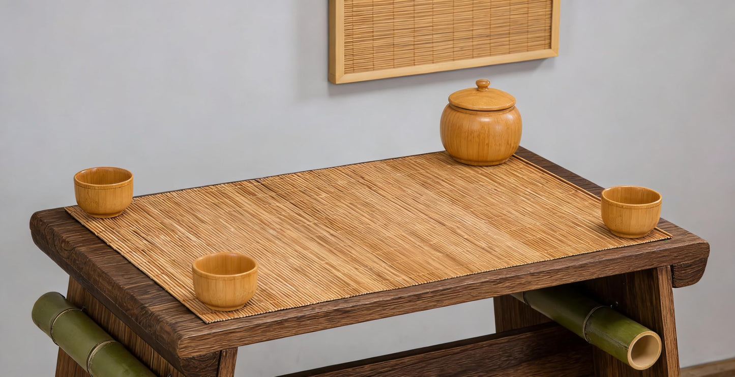 Metany Dining Table Placemat, Heat-Resistant Place Mat Stain Resistant Anti-Skid Washable Bamboo Table Mat Placemat Kitchen Table mat