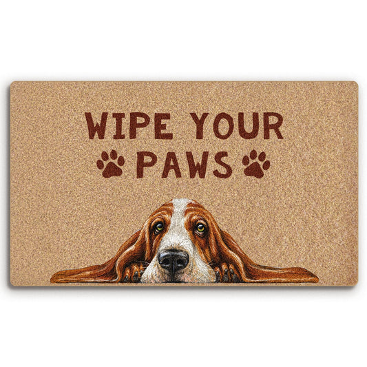 BitKAM Basset Hound Decor Coco Coir Doormat Door Welcome Mat for Home Entrance Front Door, Dog Welcome Mat, Wipe Your Paws Pet Dog Lover Floor Mats for Outdoor Outside Entryway 30x17 Inch