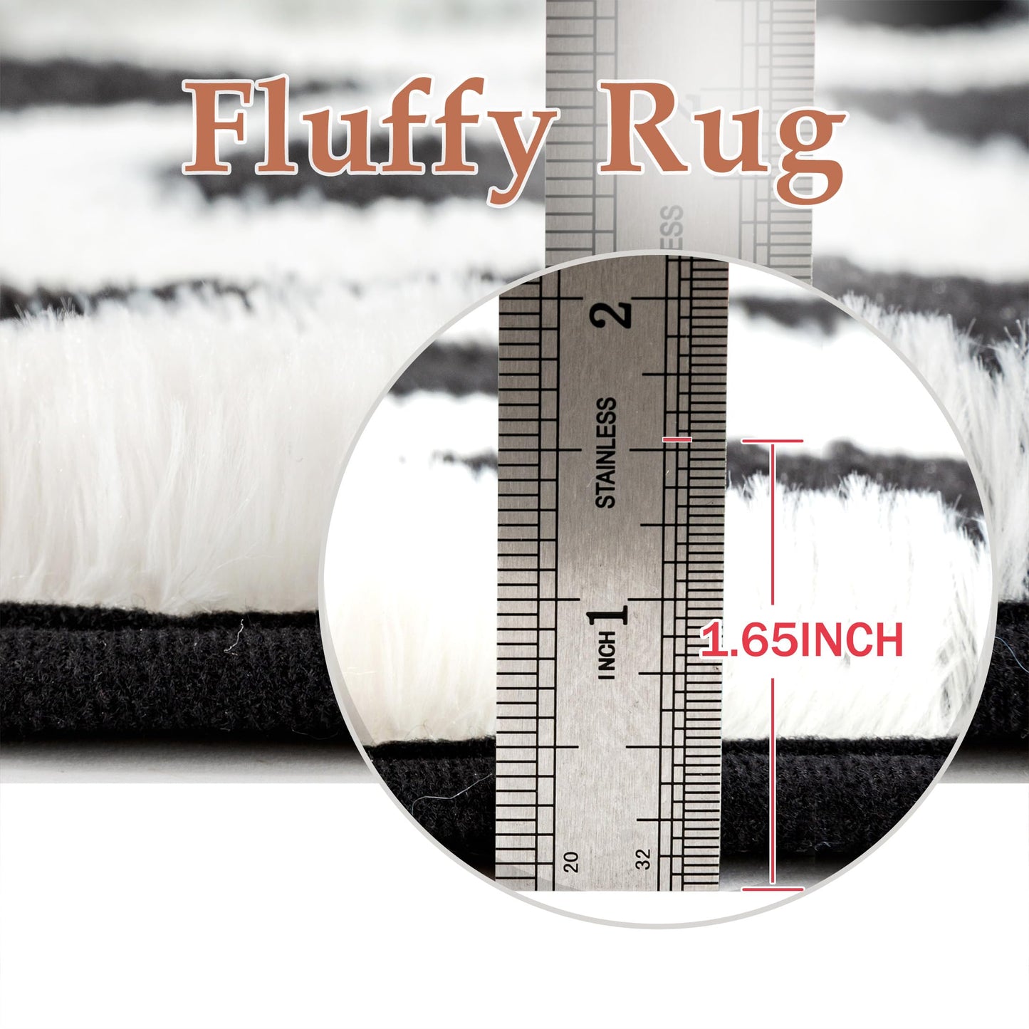 PureCozy Checkered Rug 5x8 Fluffy Shag Living Room Black and White Area Rug Modern Washable Carpet Soft Shaggy Non Slip Indoor Plush Fuzzy Rugs for Bedroom Dorm Office Home Aesthetic Decor