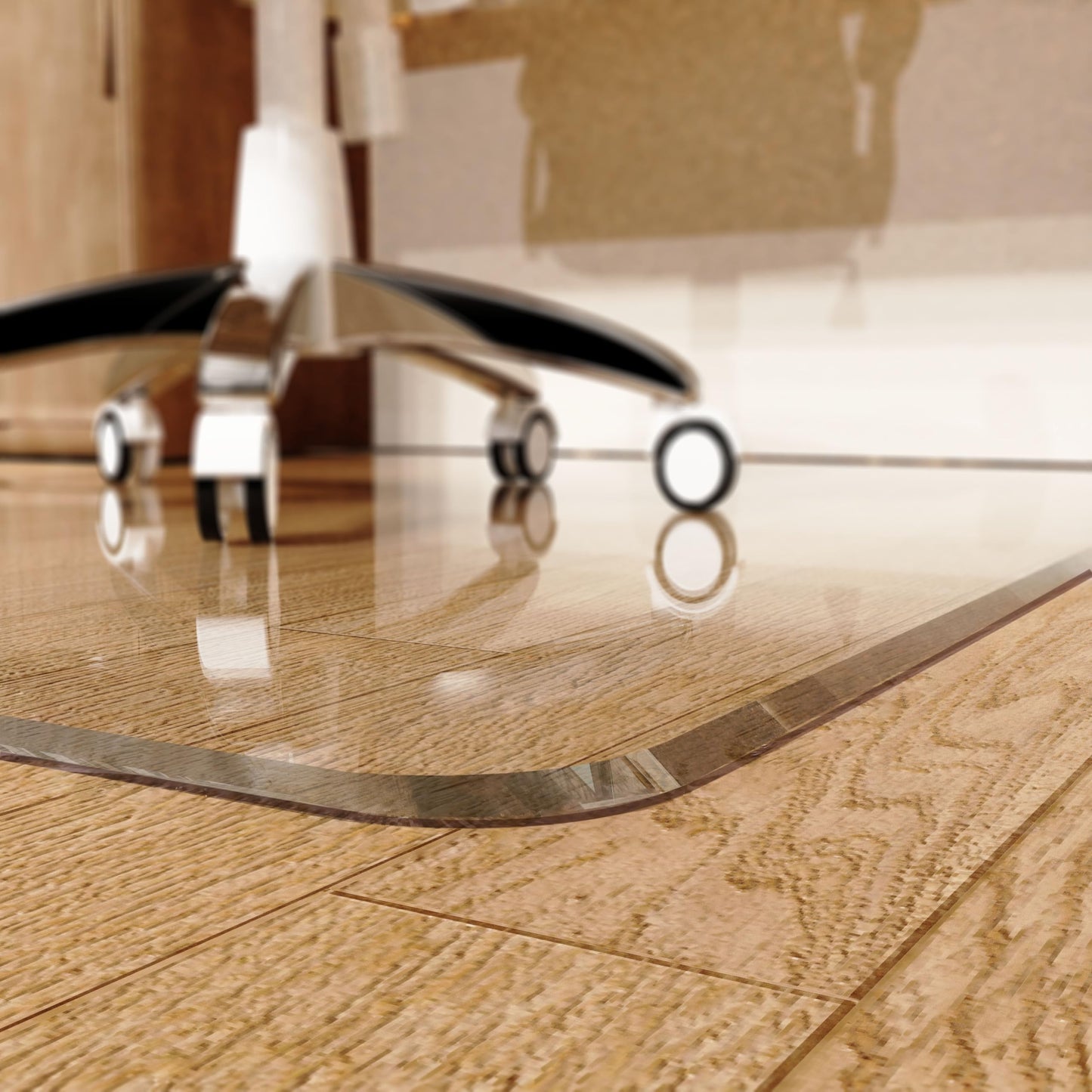 MESAILUP Beveled Edge Office Chair Mat for Carpet or Hardwood Floor 36" x 48" Clear Chair Mats for a Smooth Glide and Easy Roll On/Off, Heavy Duty and Non-Slip Pad Floor Ultimate Desk Chair Mat