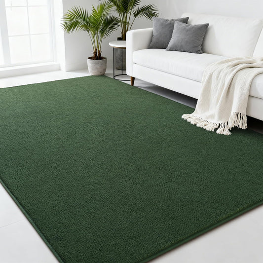 Zedrew Deep-Green Area Rugs for Bedroom Living Room, 4x6 Feet Indoor Memory Foam Rug, Modern Washable Rugs for Kids Boys Girls Room, Dorm Bedside Shag Carpets for Home Decor