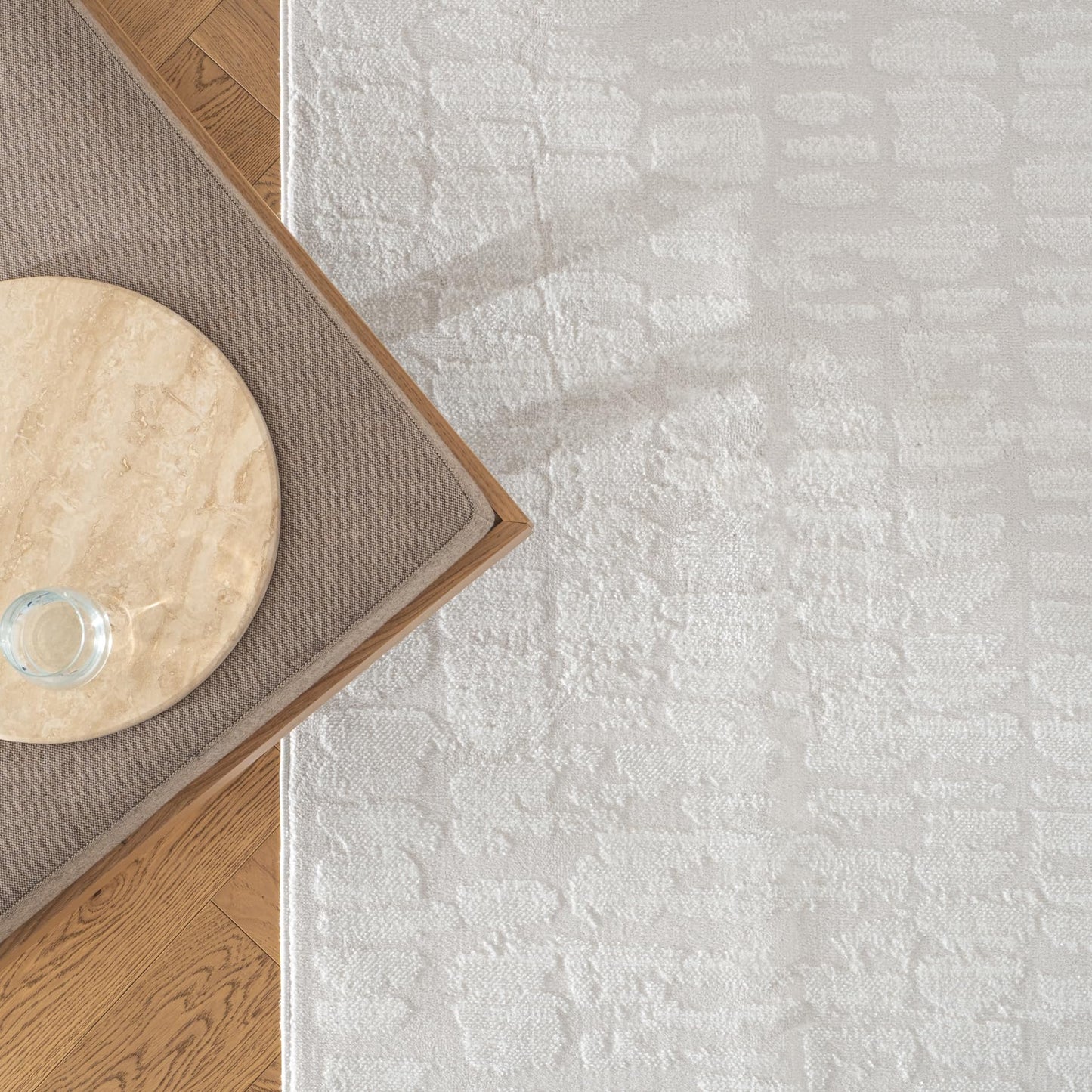 Revival Rugs Reverb 8'x10' Area Rugs for Living Room Bedroom Dining Room - Washable, Oeko-TEX Certified, Modern, Ivory