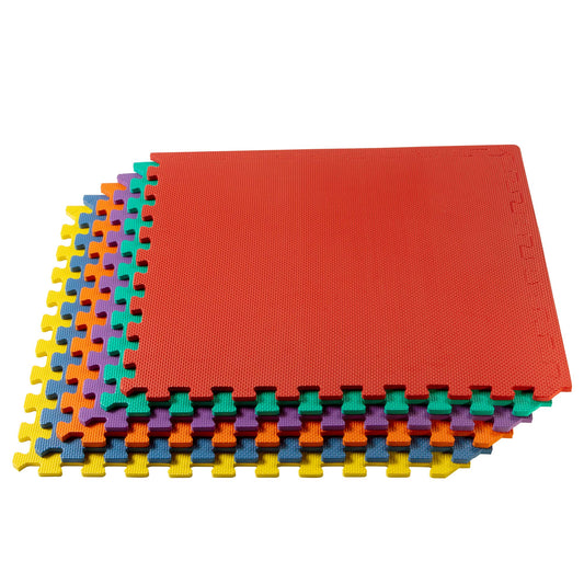 We Sell Mats 1/2 Inch Thickness Multipurpose EVA Foam Floor Tiles, Interlocking Floor Mat for Indoor Gym and Home Use, 24 in x 24 in, Multicolor, 100 Square Feet (25 Tiles)