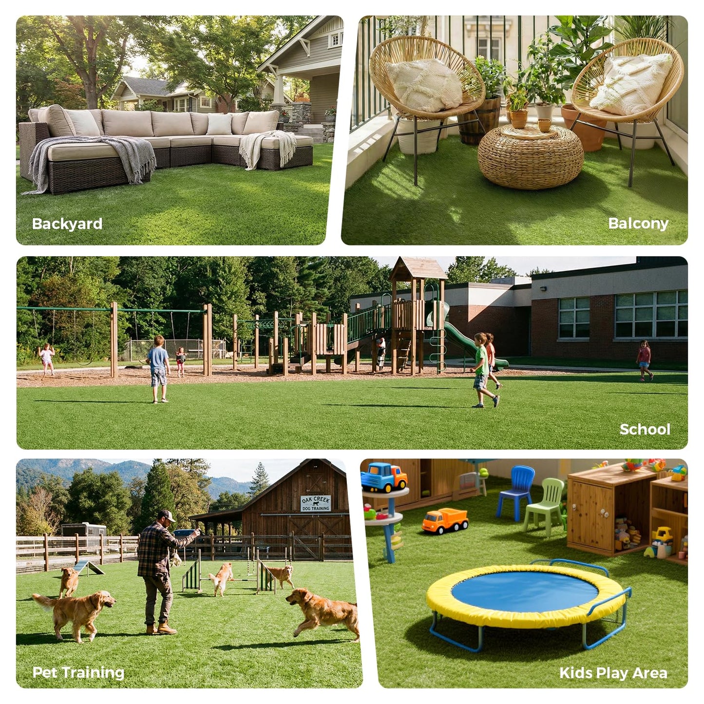 Artificial Grass Rug Indoor Outdoor, 3 x 5FT Faux Grass Turf with Drainage Holes, Realistic Artificial Lawn Rug Dog Pets Mat, Turf Carpet for Garden Lawn Landscape Balcony Patio Backyard Decor
