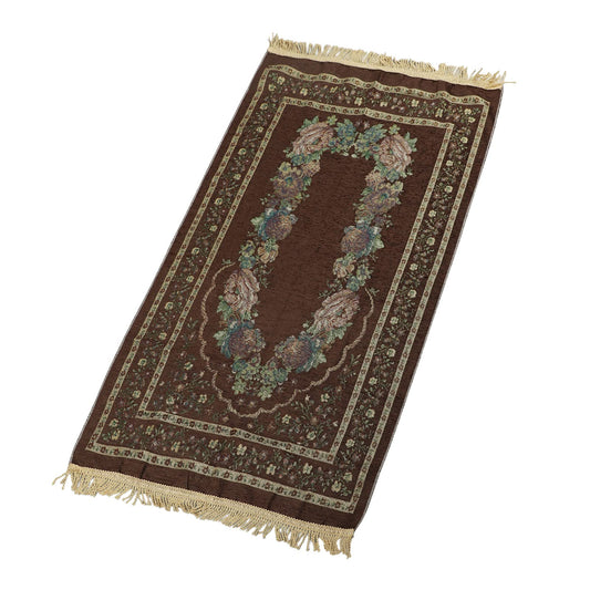 haozaikeji Muslim Prayer Rug Islamic Muslim Prayer Mat Floral Eid Ramadan Rug Namaz Seccade Arabic Turkish Sofa Table Rug Portable Meditation Rug Soft Embroidered Blanket with Tassel