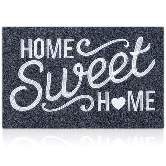 AAZZKANG Front Door Mat Non Slip Welcome Mats Outdoor Indoor Home Sweet Home Doormat with Rubber Backing Easy to Clean Low Profile for Entrance Home Office Porch Grey