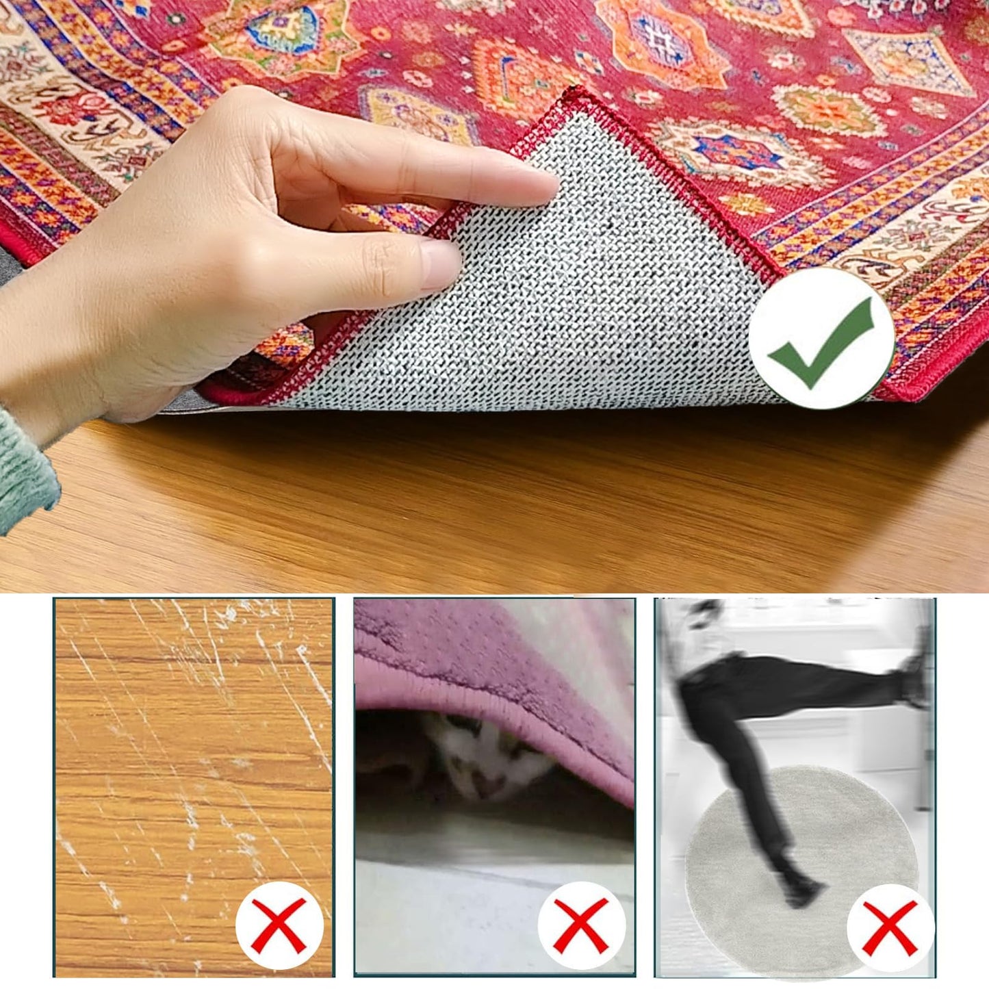 BYINGWD Chair Mat for Hardwood Floor, Office, Carpet, Desk, Computer, Gaming, Under Desk Rug Protector, Purple, 36"x48"