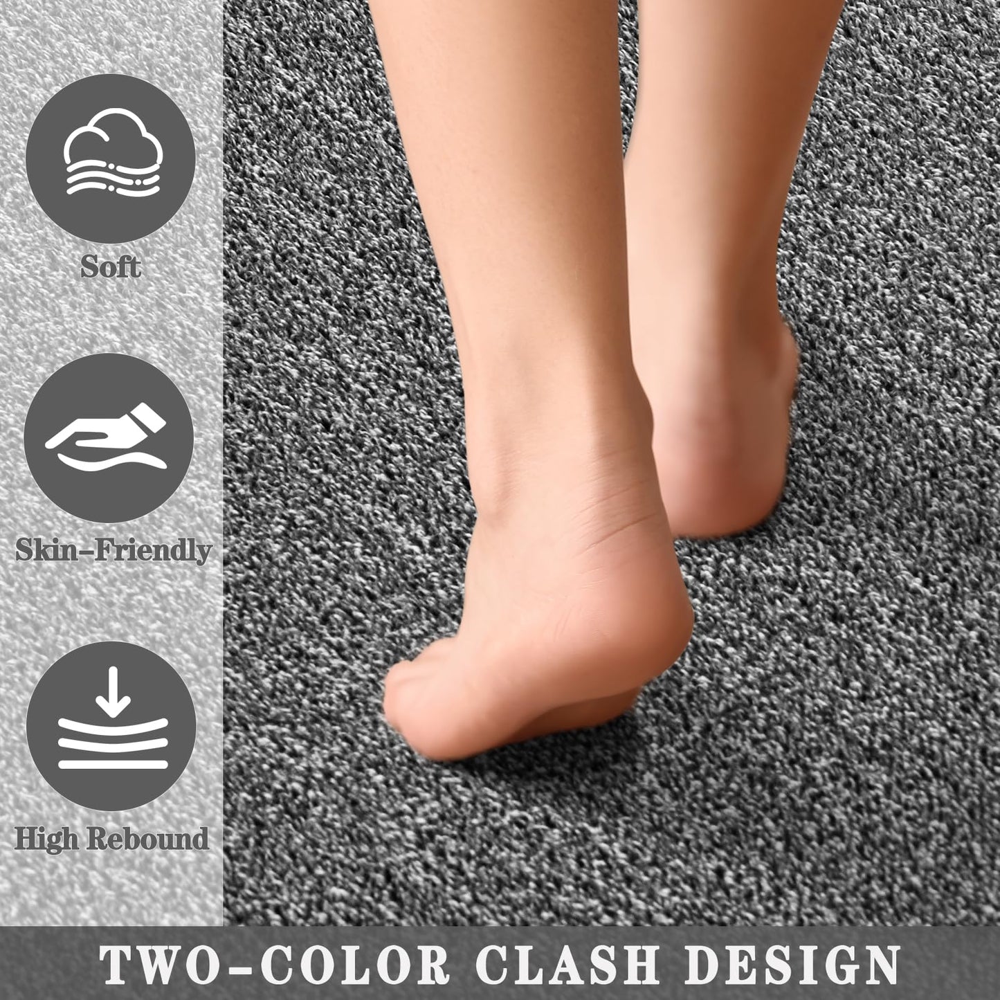 FALARK 4x6 Area Rugs for Bedroom Living Room, Dark Grey Soft Low-Pile Modern Indoor Thickened Memory Foam Non-Slip Washable Carpets for Kids Dorm Home Decor Rug
