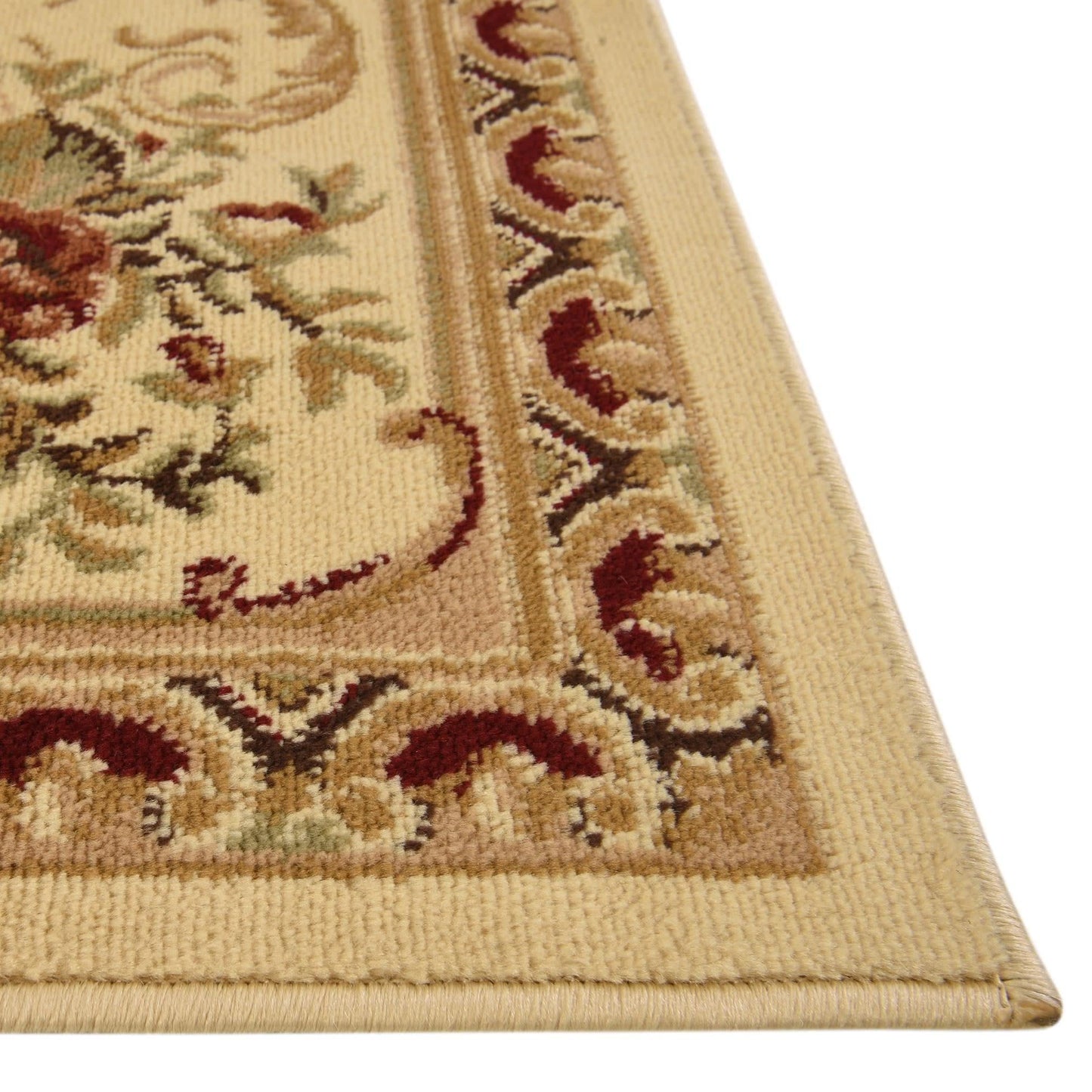 Unique Loom Versailles Collection Traditional Classic Floral Motif Area Rug (4' 0 x 4' 0 Square, Ivory/ Tan)
