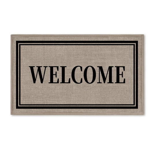 Artoid Mode Welcome Washable Doormat, Seasonal Decor Non Slip Low-Profile Absorbent Natural Rubber Back Door Mat 17x29 Inch