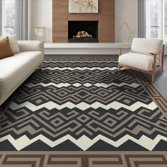 ODIKA 8'x10' Dirt Contemporary Trapper Door Displaying Structured Trapping Washable Area Rug Non-Slip Flatwoven for Living Room, Under Sectional, Family Room