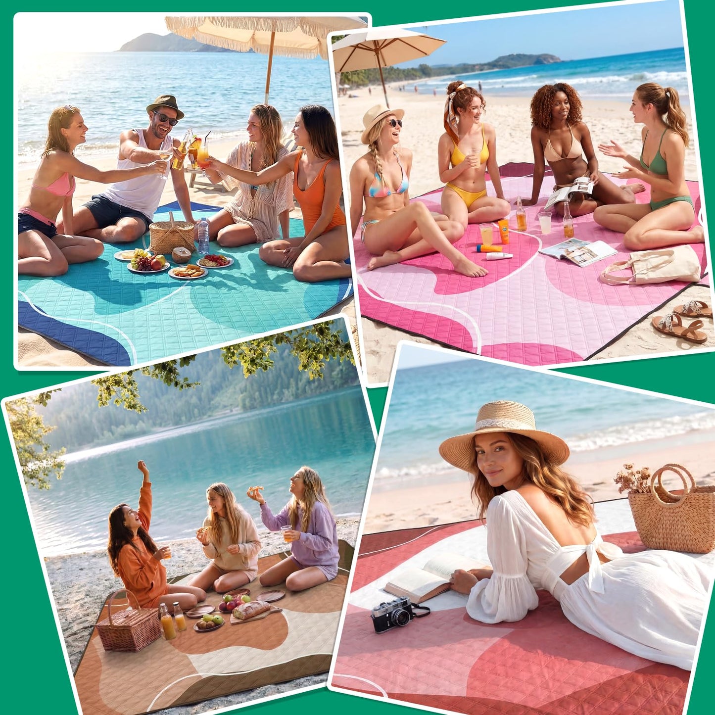 Waterproof Picnic Blanket Outdoor Camping Beach Mat Outside Rug Tent Floor Carpet Extra Large Foldable Sandproof Car Essential Roadtrip Gadget Rv Accessories Glamping Gear Must Haves Hiking Stuff Gift