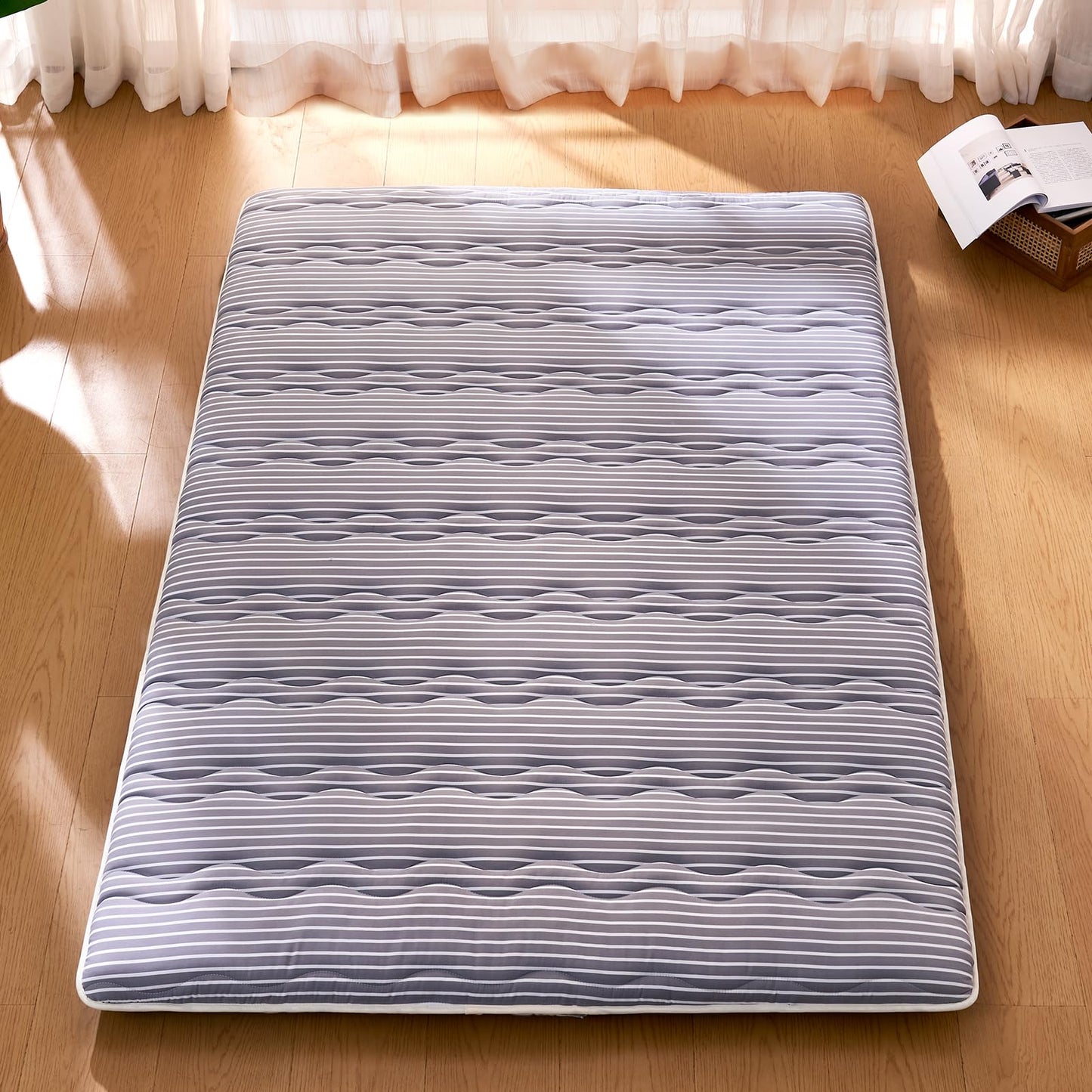 jzbearapt Premium Foam Japanese Floor Mattress Futon Mattress,100% High Density Comfortable Foam, Thicken Tatami Mat Sleeping Pad, Ideal for Comfort and Support, Queen (80" X 60")