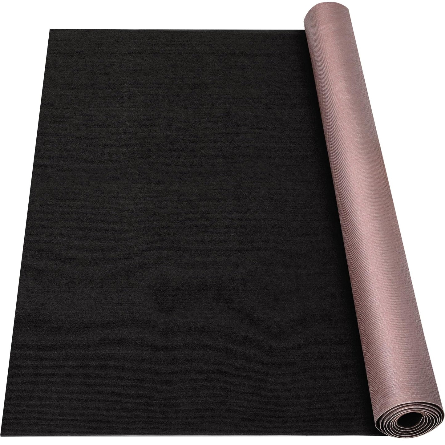 Grefinity Marine Carpet,5 FT x 10 FT Black Indoor Outdoor Carpet 0.2" Thick Boat Rug with Water-Proof TPE Backing for Home, Patio, Porch, Deck