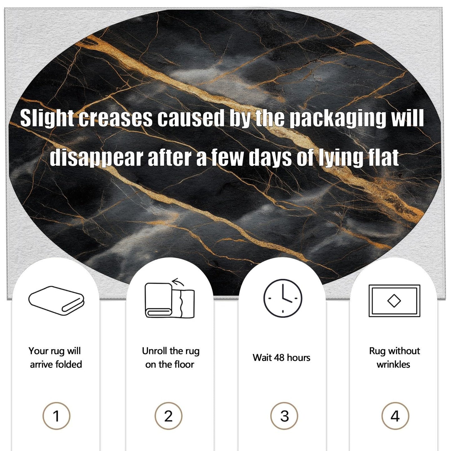 Aesthetic Marble Decor Round Area Rug 3ft, Modern Abstract Marble Pattern for Living Room, Bedroom, Dining Room, Room & Guest Room, Soft Machine Washable Floor Mat, Non-Slip Circular Carpet