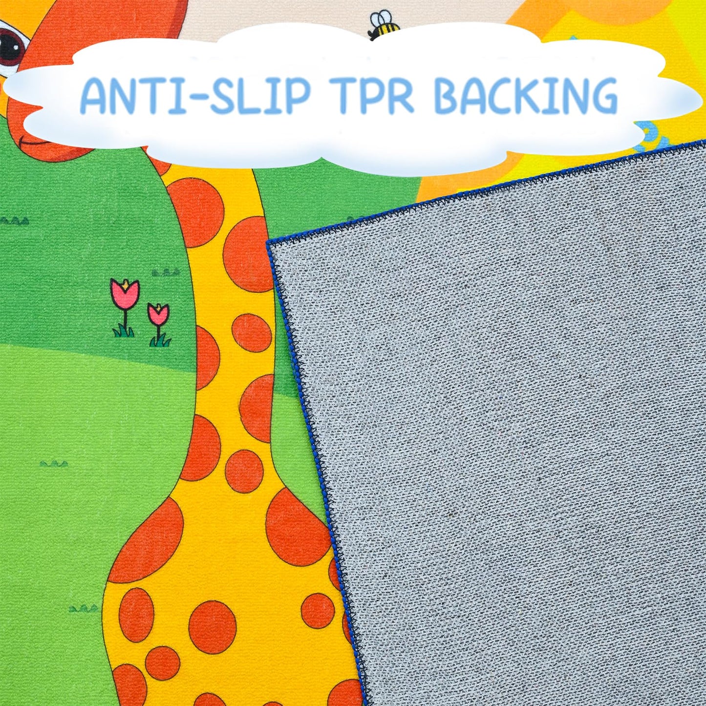 B BENRON Kids Rugs for Playroom Classroom Bedroom, Educational and Fun Play Mat with ABC Alphabet Animals, Learning Rug for Children Toddler Baby Girls Boys Nursery, Washable, 4x6