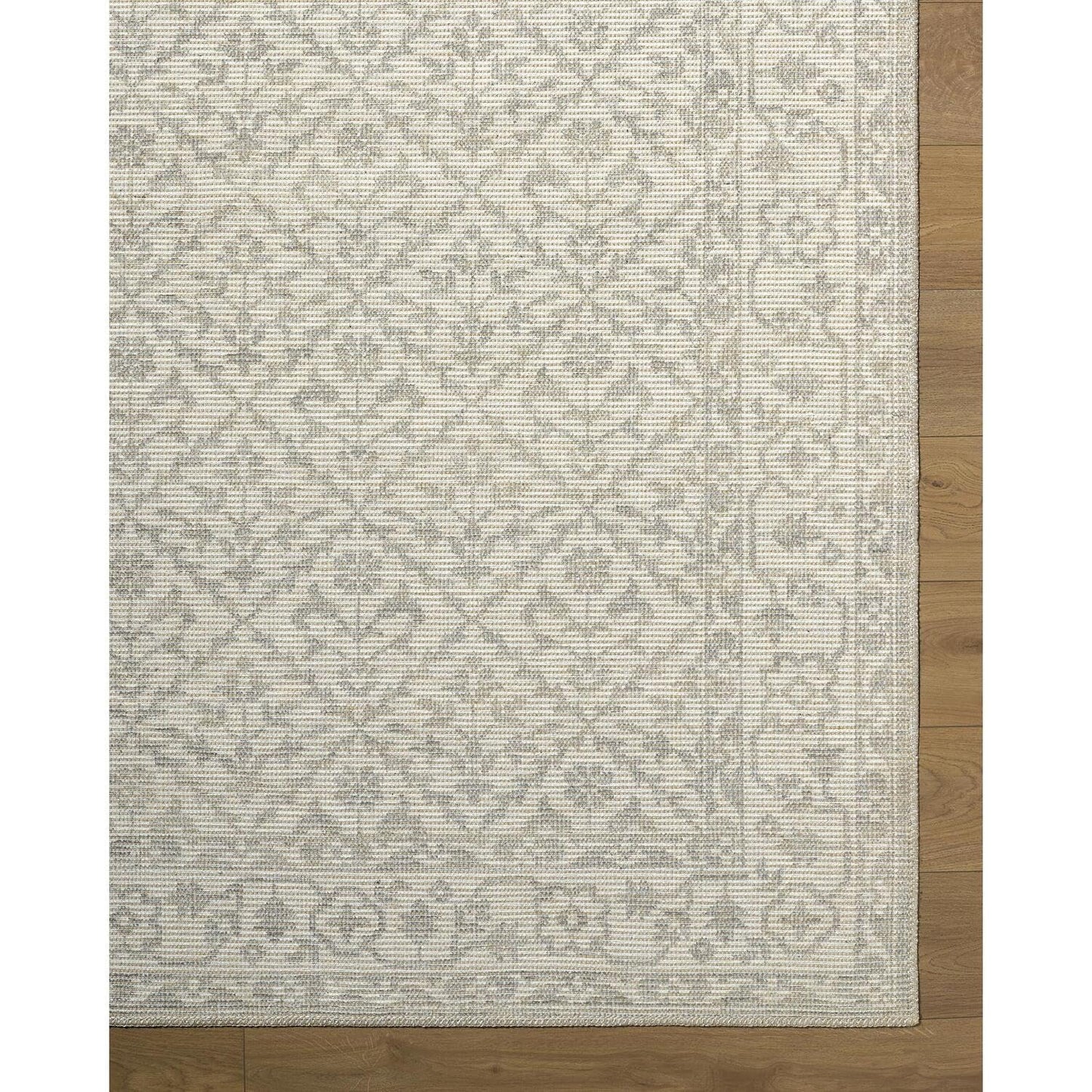 Livabliss x Nabela Noor Home Maan Traditional Border Area Rug, 5'3" x 7',Grey/Off-White