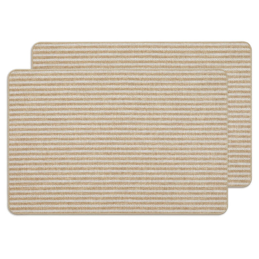 MatEssenz Pet-Friendly Indoor Door Mat 2-Pack Box Set - Premium Woven Muddy Paws Dog Mats, Machine Washable Entryway Rugs with Durable Rubber Backing, 2'x3', 2 Count, Khaki