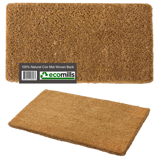 Ecomills 1.5" Extra Thick Coco Coir Doormat with Woven Back, 36" x 60", Natural Coconut Fiber Welcome Mat, Heavy Duty Outdoor Door Mat for Front Door, Entrance, Porch, Patio