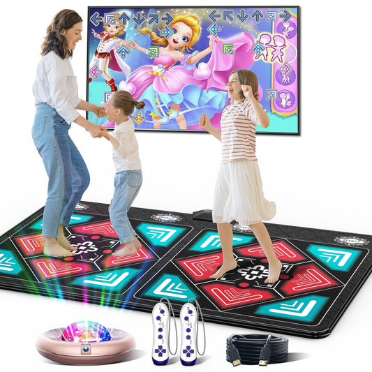 HAPHOM Dance Mat for Kids and Adults, Anti-Slip Wireless Electronic Dance Pad for TV, Plug and Play Sports Dance Mat Game with Smart Camera and 2 Controllers, Gift idea（Classic Snowflake）