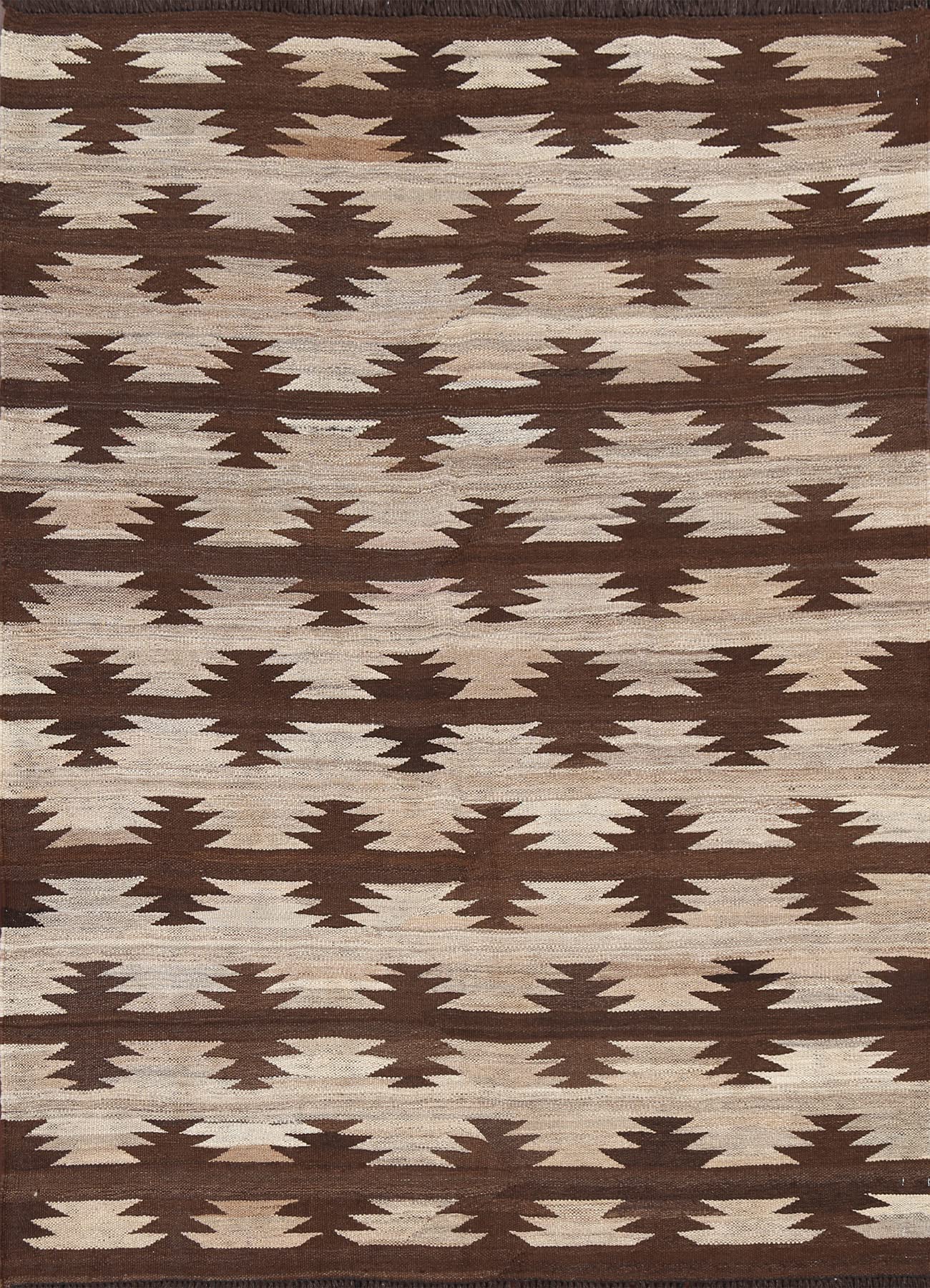 Rug Source Southwestern Collection, 5x6 Kilim Rug, Hand Woven Beige & Ivories Tribal Rug, Oriental 100% Wool Carpet for Foyer, Entryway and Hallway