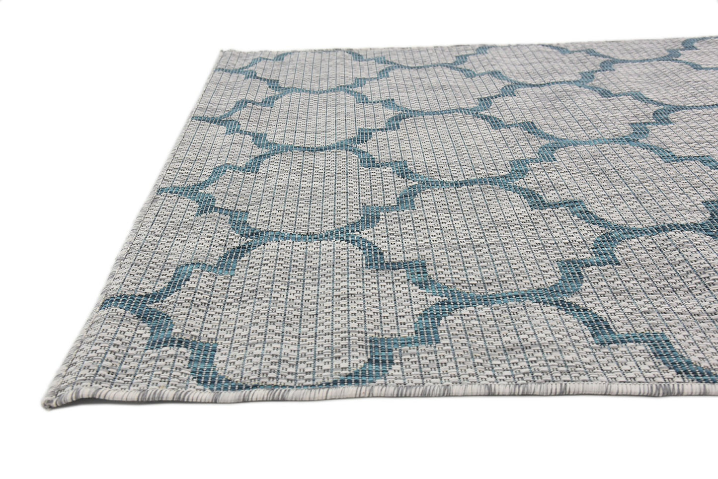 Unique Loom Outdoor Trellis Collection Area Rug (4' 1" x 6' 1" Rectangle, Gray/ Ivory)