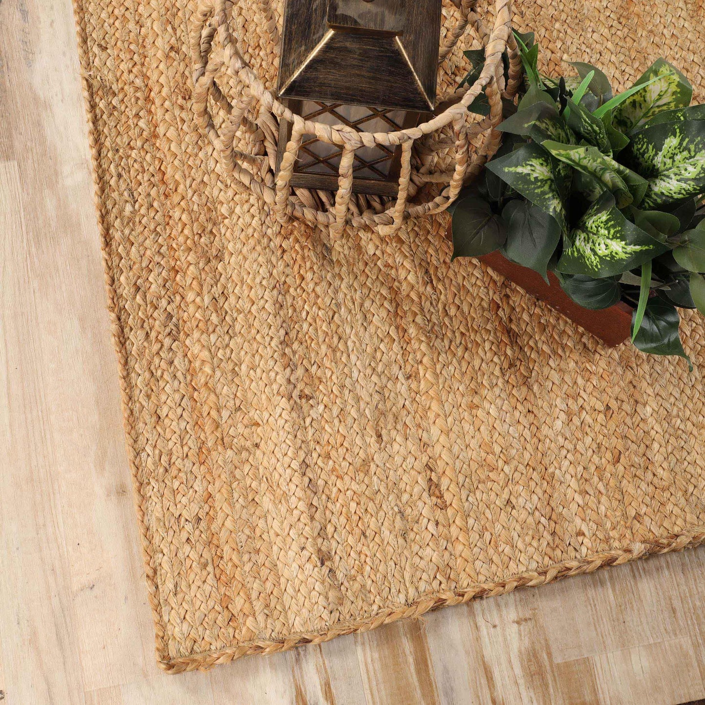 Superior Hand Woven Natural Fiber Reversible High Traffic Resistant Braided Jute Area Rug, 5' x 8'