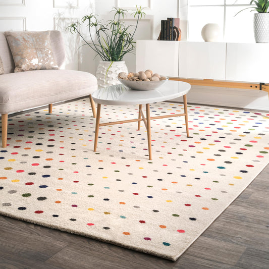 Nuloom Dorie Multicolor/Ivory, 3' x 5', Polka Dot, Soft and Cozy, High Traffic, Stain Resistant, Easy Clean, Durable Area Rug for Bedroom, Living Room, Dining Space, Den, Foyer, Entryway