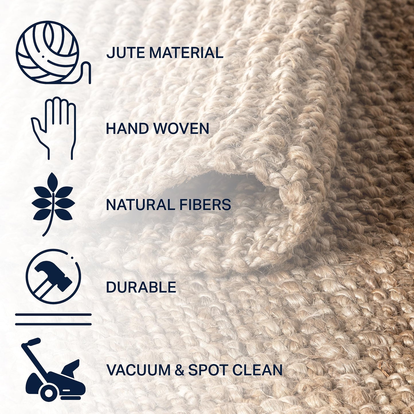 JONATHAN Y Pata Hand Woven Chunky Jute Natural Indoor Area Rug, 4x6, Bohemian, Rustic, Cottage, Easy-Cleaning for Living Room, Bedroom, Kitchen, Non-Shedding (NRF102A-4)