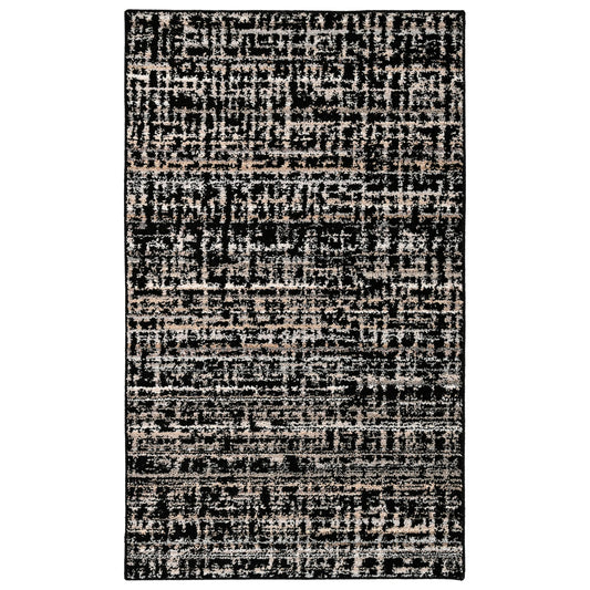 Garland Rug Rumba Indoor Floor Rug Area Rug Black/Earth Tones 3 Ft. X 5 Ft. Modern Abstract Area Rug – Soft, Anti-Skid,Carpet for Living Room, Bedroom, Dining Room, Farmhouse, Nursery