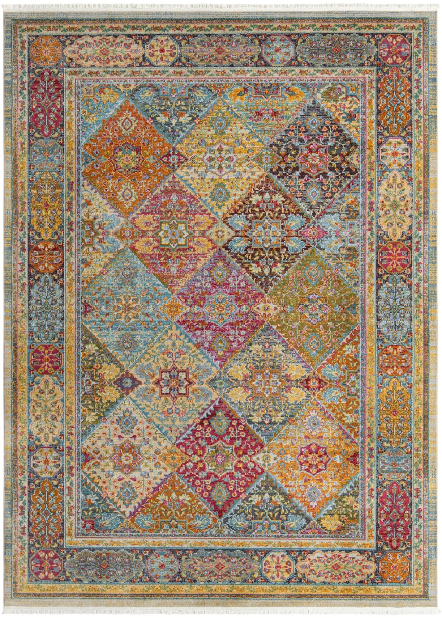 Unique Loom Baracoa Collection Area Rug - Marta (9' x 12' 2" Rectangle, Multi/ Burgundy)