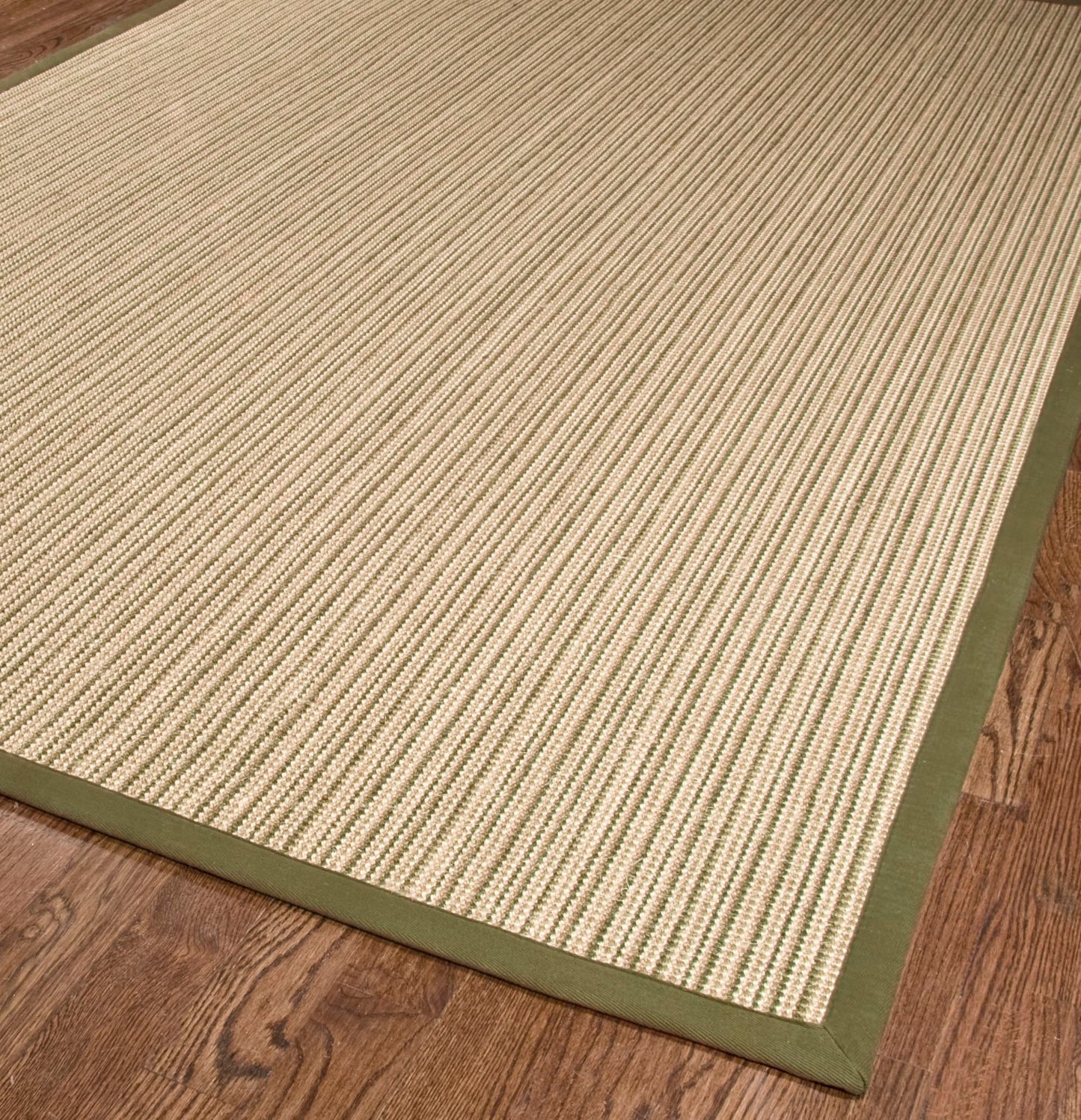 SAFAVIEH Natural Fiber Collection Runner Rug - 2'6" x 12', Green & Green, Border Stripe Sisal Design, Easy Care, Ideal for High Traffic Areas in Living Room, Bedroom (NF442A)