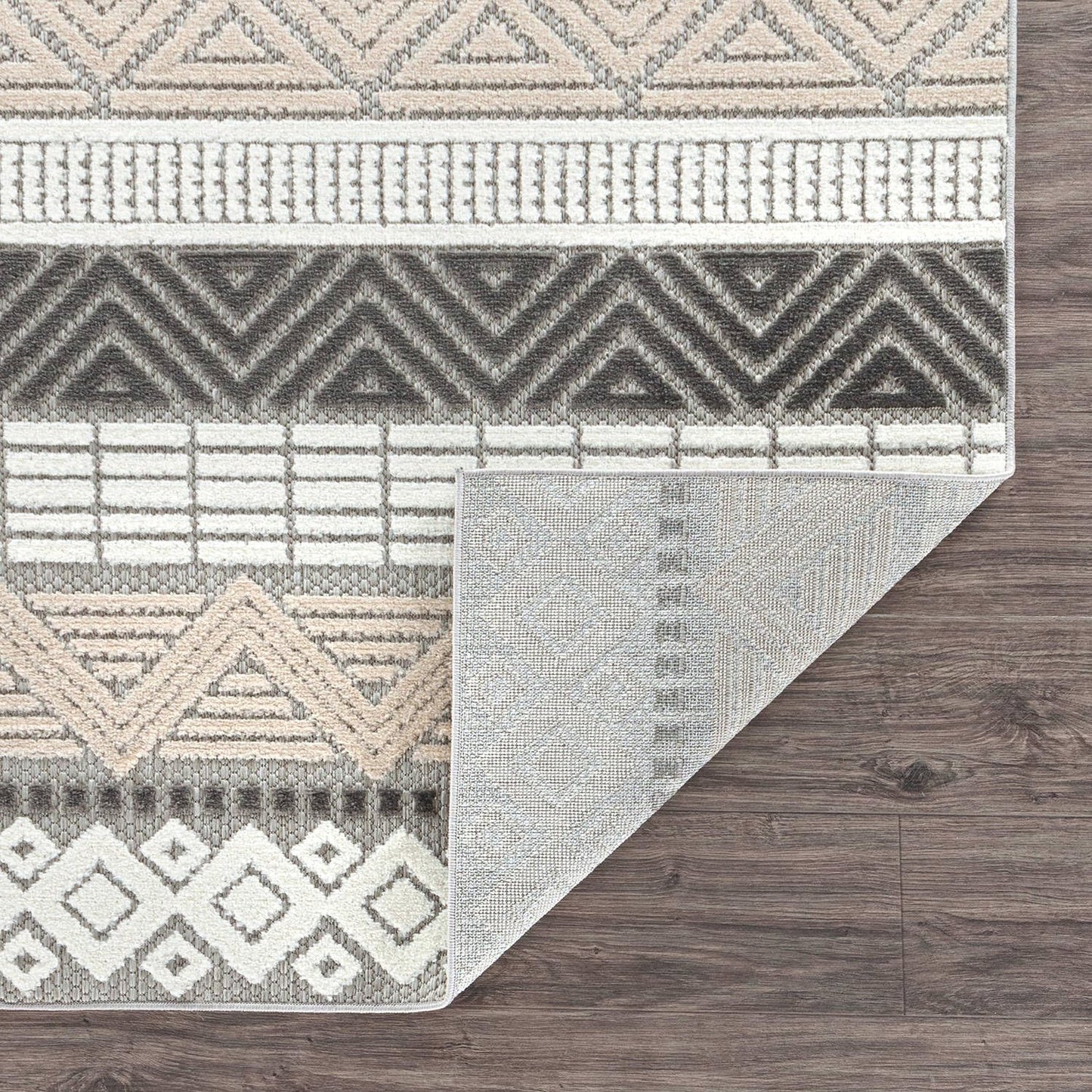 Rugshop Gray Marbella Boho Indoor/Outdoor Runner Rug for Deck,Porch,Hallway, Entryway and Kitchen 2'7" x 6'