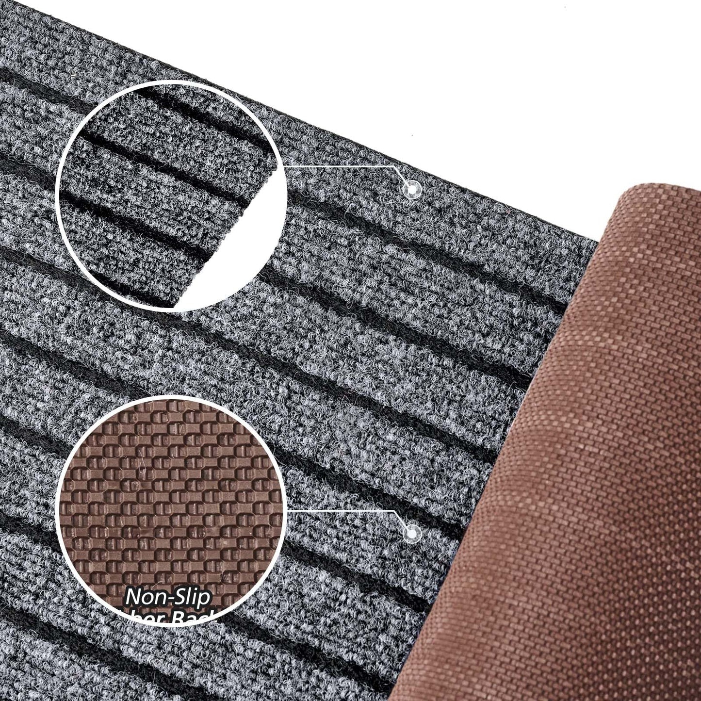 Morefany Outdoor/Indoor 2ft x 6ft Runner Rug, Hallway Custom Sizes Non-Slip Rubber Backing Area Runner Rugs Waterproof Carpet Rugs for Kitchen Entryway Balcony Garage Stair Laundry