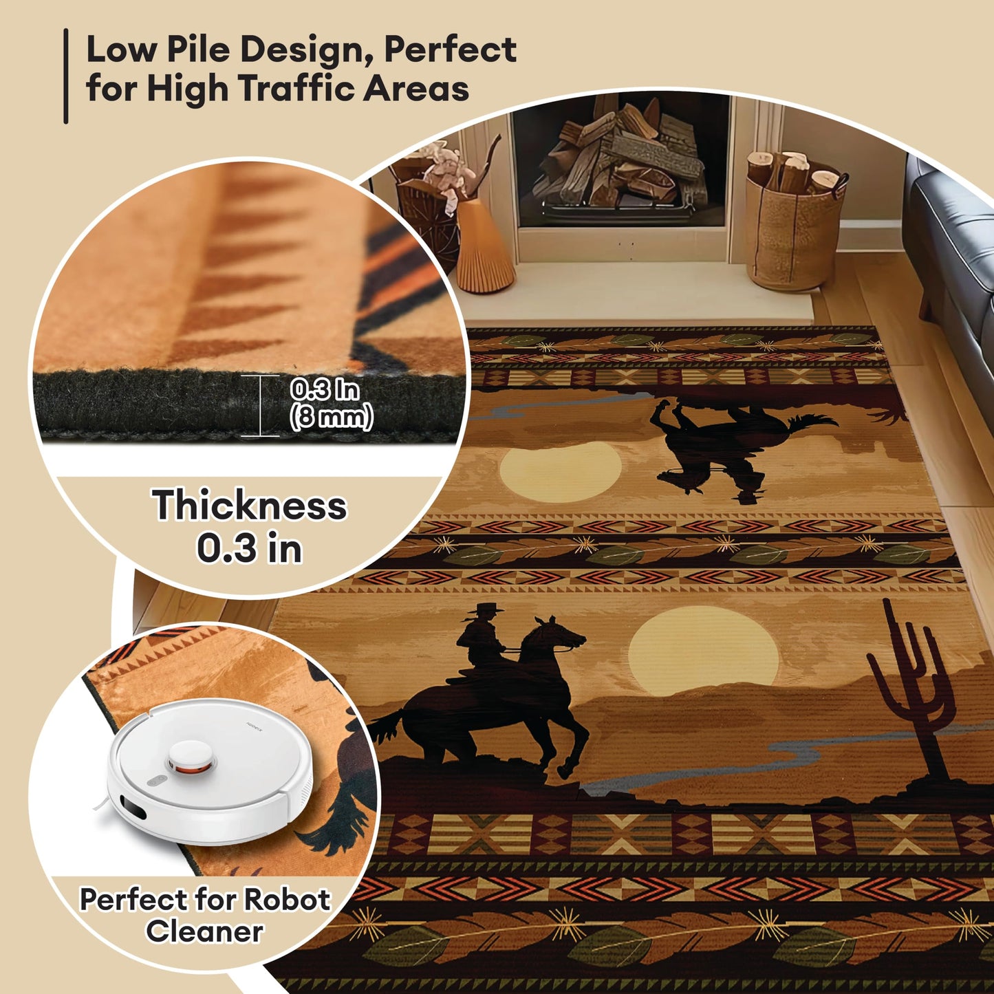 ACANTILA DECOR Southwestern Boho Tribal Area Rug 3x5 ft