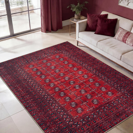 Keen Home Design 3x5 Rug - Machine Washable Entry Rug with Non-Slip Backing, Ideal for Enteryway, Kitchen, Bathroom, Laundry Room - Vintage, Easy Clean, Durable, Low Pile Rug - (3' x 5')