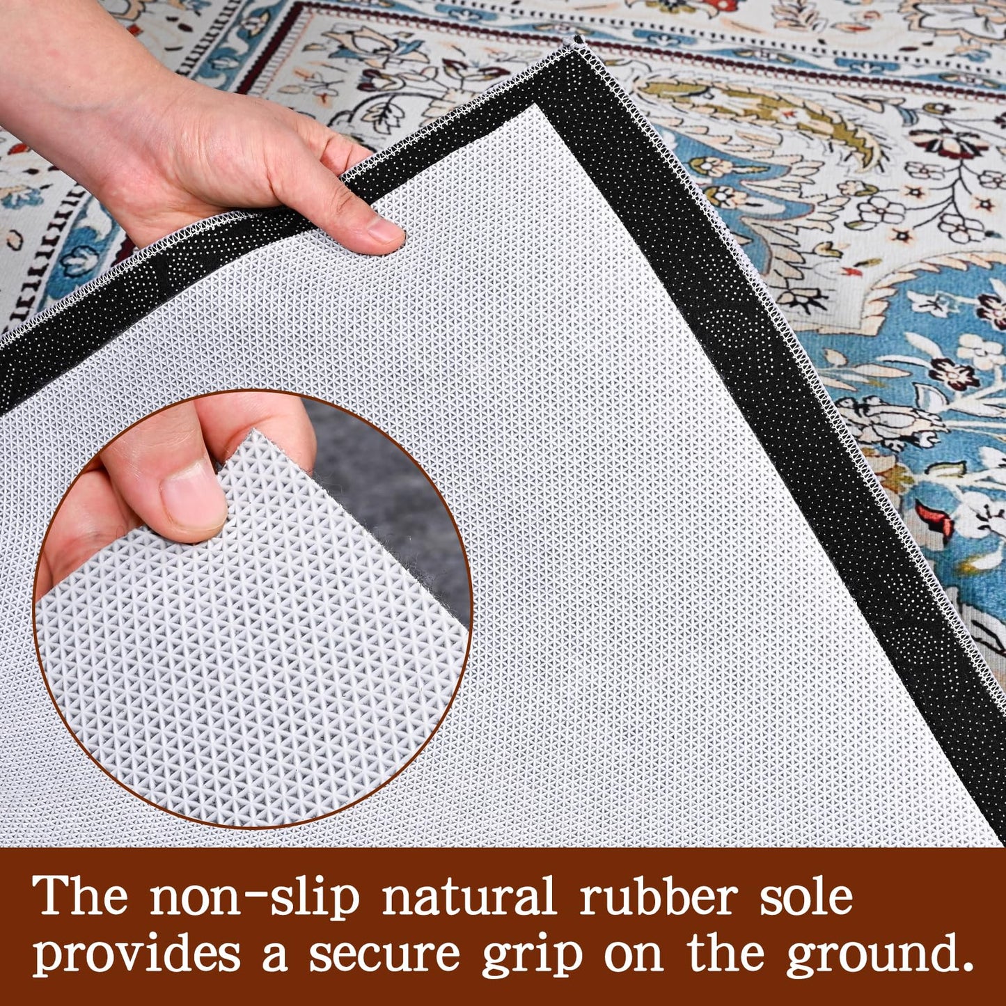 Rug Pad Waterproof Non-Slip 8x10 ft, 1/8" Thick Felt Cushion Pad for Area Rugs – Protects Hardwood, Tile & Laminate Floors – Keeps Rugs Flat & Secure
