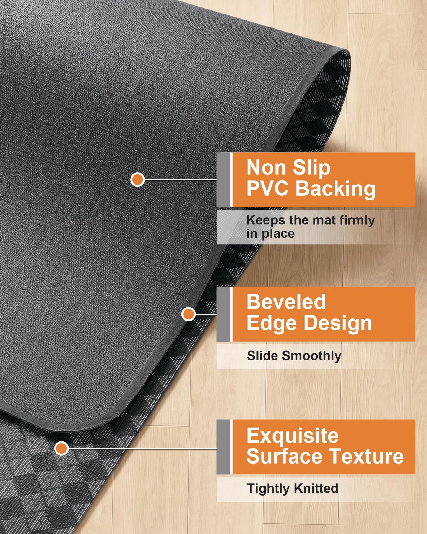 Carvapet 36x48 Office Chair Mat for Hardwood Floor - Heavy Duty Desk Floor Protector, Silent Smooth Glide Rolling Gaming Chair Mat with Skid-Resistant Backing