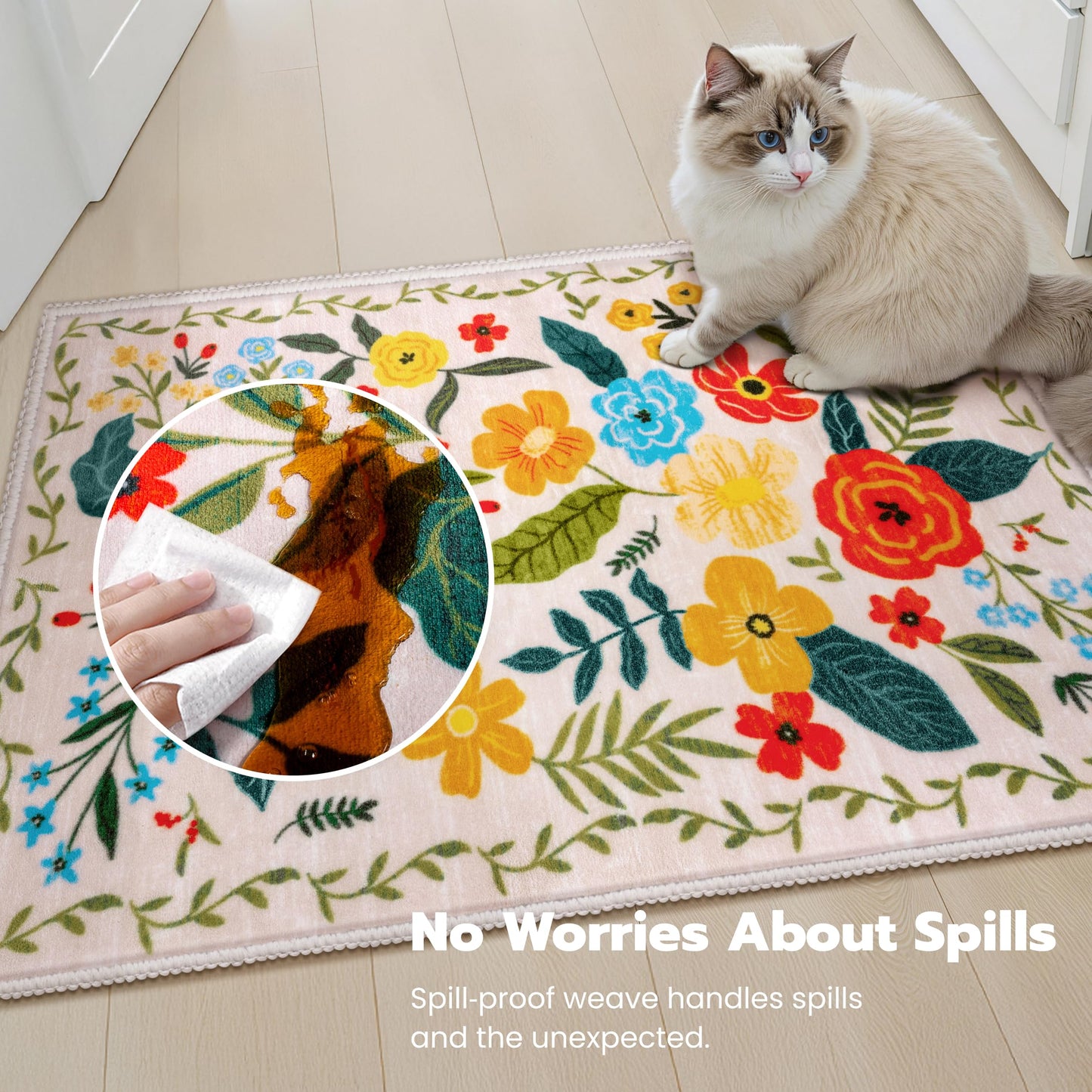 Greenhouse Cat Area Rug Soft Extra Thick Washable Anti Slip Patio Farmhouse Kitchen Foyer Entry Carpet