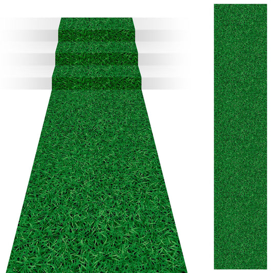 Timgle Disposable Grass Plastic Carpet Runner Indoor Outdoor Faux Grass Rug for Floor Patio Lawn Balcony Birthday Wedding Theme Prom Decor(3.28 x 32.8 ft)